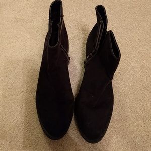 Black 'suede' ankle boots